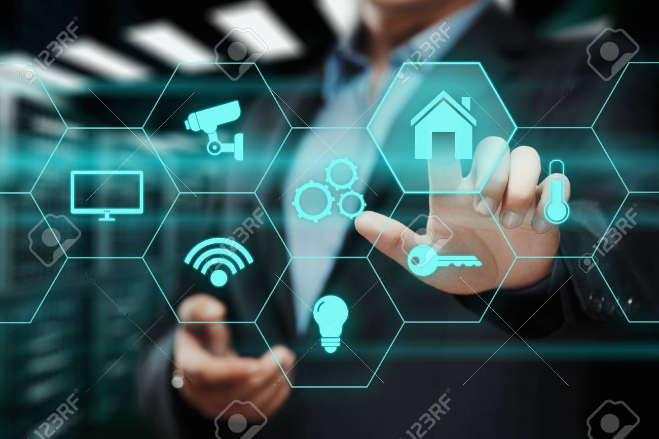 Smart home Automation Control System. Innovation technology internet Network Concept